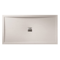 1000x800mm White Slate Rectangular Shower Tray with Shower Waste - Aqualavo