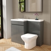 1100mm Grey Toilet and Sink Unit Left Hand with Square Toilet- Florence