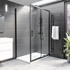 1100x700mm Black Rectangular Sliding Shower Enclosure - Pavo