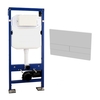 1180mm Wall Mounted WC Frame with Dual Flush Cistern and White Flush Plate - Live Your Colour