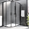 1200x800mm Black Offset Quadrant Shower Enclosure - Pavo