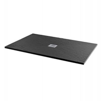 1400 x 800 Black Slate Effect Rectangular Shower Tray with Waste