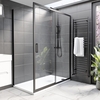 1400 x 800mm Black Rectangular Sliding Shower Enclosure with Tray - Pavo