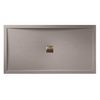 1400x800mm Grey Slate Rectangular Shower Tray with Shower Waste - Aqualavo