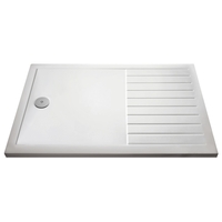 1400x900mm Low Profile Rectangular Walk In Shower Tray with Drying Area - Purity