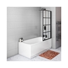 1500 x 700 Alton Single Ended Round Bath with Front Panel & Black Grid Screen - Right Hand