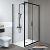 1600 x 800mm Black Rectangular Sliding Shower Enclosure - Pavo