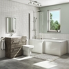 1700mm L Shaped Bath Suite Left Hand with Screen and Toilet & Basin Vanity Combination Unit - Ashford