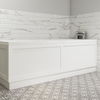 1800 Single Ended Square Bath with Matt White Bath Front & End Panel