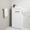 430mm White Cloakroom Freestanding Vanity Unit with Basin and Black Handle - Virgo