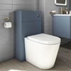 500m Blue Back to Wall Unit with Smart Bidet Toilet Round and Cistern - Sion