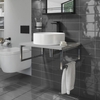 600mm Concrete Effect Countertop Basin Shelf with Basin - Lund