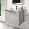 600mm Concrete Effect Wall Hung Vanity Unit with Gloss Basin - Sion