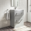 600mm Grey Vanity Unit with Basin and Chrome Handles - Ashford