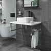 600mm White Countertop Basin Shelf with Square Basin - Lund