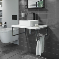 600mm White Countertop Basin Shelf with Square Basin - Lund
