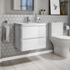 600mm White Wall Hung Vanity Unit with Sink - Portland