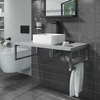 800mm Concrete Effect Countertop Basin Shelf with Square Basin - Lund