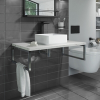 800mm Vanity Shelf - Marble Effect - With Square Matt Countertop Basin - Lund
