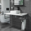 800mm White Countertop Basin Shelf with Square Basin - Lund