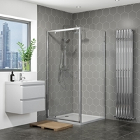 900 x 800mm Rectangular Pivot Shower Enclosure with Tray - Vega