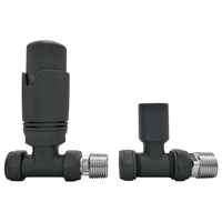 Anthracite Thermostatic Straight Radiator Valves