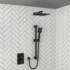 Black Concealed Shower Mixer with Dual Control & Square Wall Mounted Head and Handset - Zana