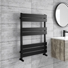 Black Heated Towel Rail Radiator 800 x 600mm - Tundra