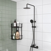 Black Round Thermostatic Mixer Shower Set with Exposed Valve - Arissa