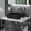 Black Square Countertop Basin and Waste 360mm - Augusta