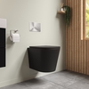 Black Wall Hung Rimless Toilet with Soft Close Seat - Verona