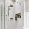 Brass Concealed Shower Mixer with Dual Control & Round Wall Mounted Head and Handset - Camden