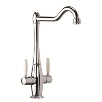 CDA TT50CH Dual Level Traditional Monobloc Tap White Handles