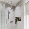 Chrome Concealed Shower Mixer with Dual Control & Round Ceiling Mounted Head and Handset - Camden
