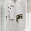 Chrome Concealed Shower Mixer with Dual Control & Round Wall Mounted Head and Handset - Camden