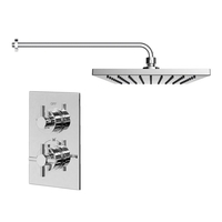 Chrome Concealed Shower Mixer with Dual Control & Slim Round Wall Mounted Head - EcoStyle