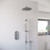 Chrome Concealed Shower Mixer with Triple Control & Round Head - Flow