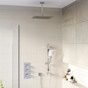 Chrome Concealed Shower Mixer with Triple Control & Square Ceiling Mounted Head and Handset - Cube