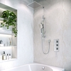 Chrome Concealed Shower Mixer with Triple Control & Square Wall Mounted Head Handset and Bath Filler - Cube