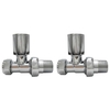 Chrome Round Straight Radiator Valves - For Pipework Which Comes From The Floor