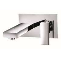 Chrome Wall Mounted Bath Mixer Tap - Cube