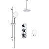 Concealed Thermostatic Mixer Shower with Ceiling Shower Head & Round Handset - Flow