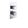 Cube square twin shower valve with diverter - 2 outlets