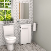 Dee Close Coupled Toilet and Virgo Vanity Unit Suite with Basin