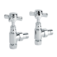 Deluxe Traditional Angled Chrome Radiator Valves- For Pipework Which Comes From The Wall