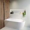 Freestanding Single Ended Left Hand Corner Shower Bath with Chrome Bath Screen 1650 x 780mm - Faro
