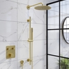 Gold Push Button Concealed Mixer Shower with Round Head - Vance