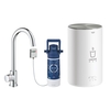 Grohe Chrome Grohe Red Mono Instant Boiling Water Tap Single Lever with M Size Boiler in Chrome