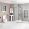 Juno 1000x1000mm Quadrant Enclosure with Newport Toilet and Basin Suite