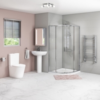 Juno 800x800mm Quadrant Enclosure with Newport Toilet and Basin Suite